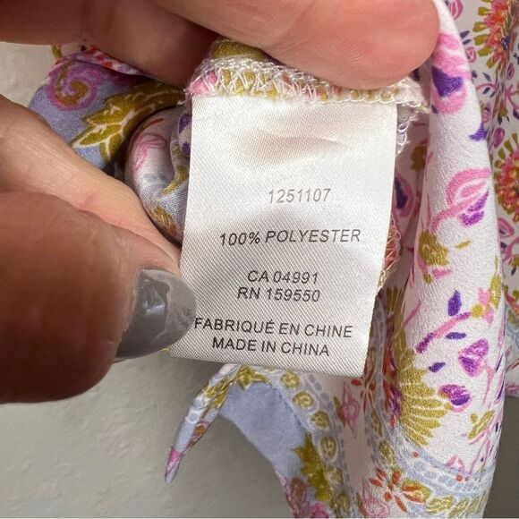 Maison d’Amelie short sleeve button down boho top 🌺 floral 🌺 size XS - Picture 6 of 6